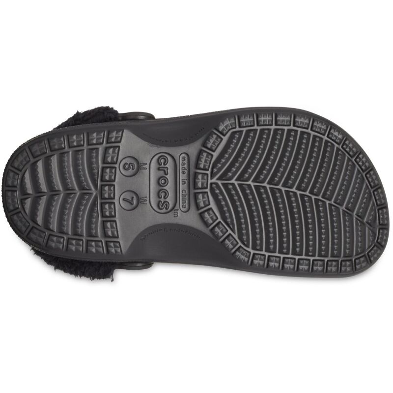 Crocs™ Baya Lined Fuzz Strap Clog Black/Black