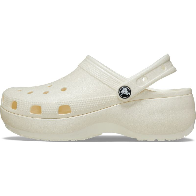 Crocs™ Classic Platform Glitter Clog Women's Chalk
