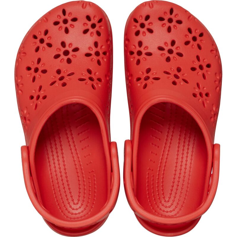 Crocs™ Classic Floral Cut Out Clog Cherry Red