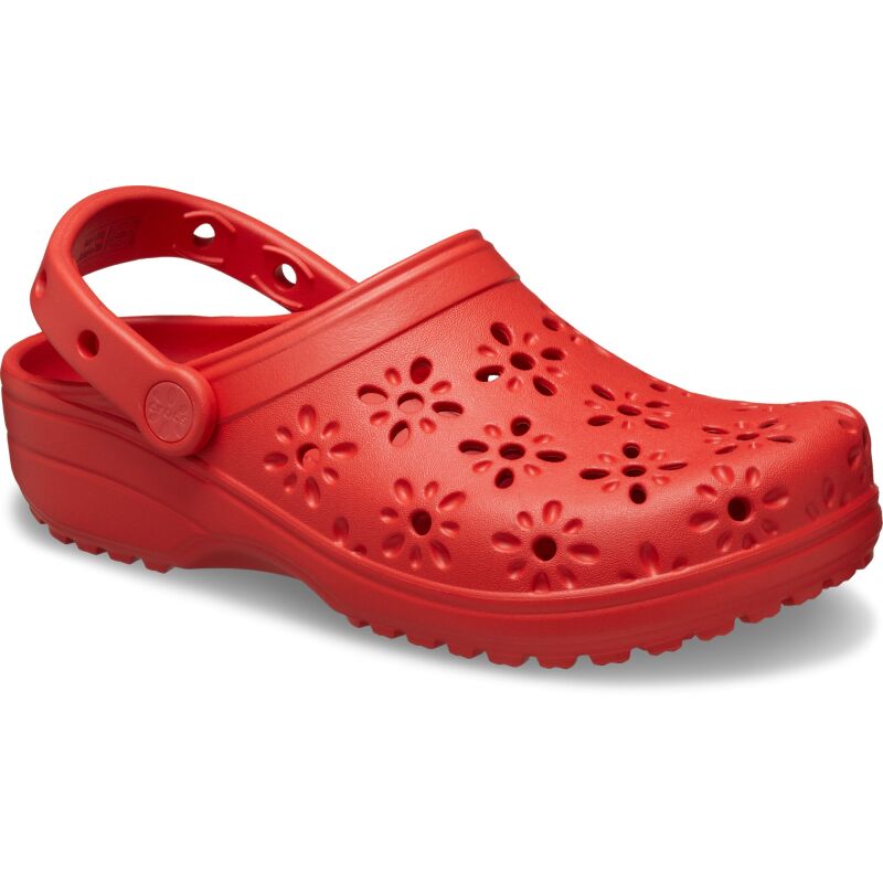 Crocs™ Classic Floral Cut Out Clog Cherry Red