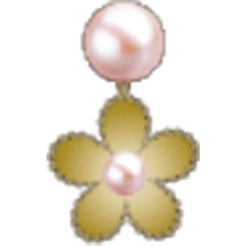 Crocs™ Jibbitz Pink Pearl and Gold Flower 