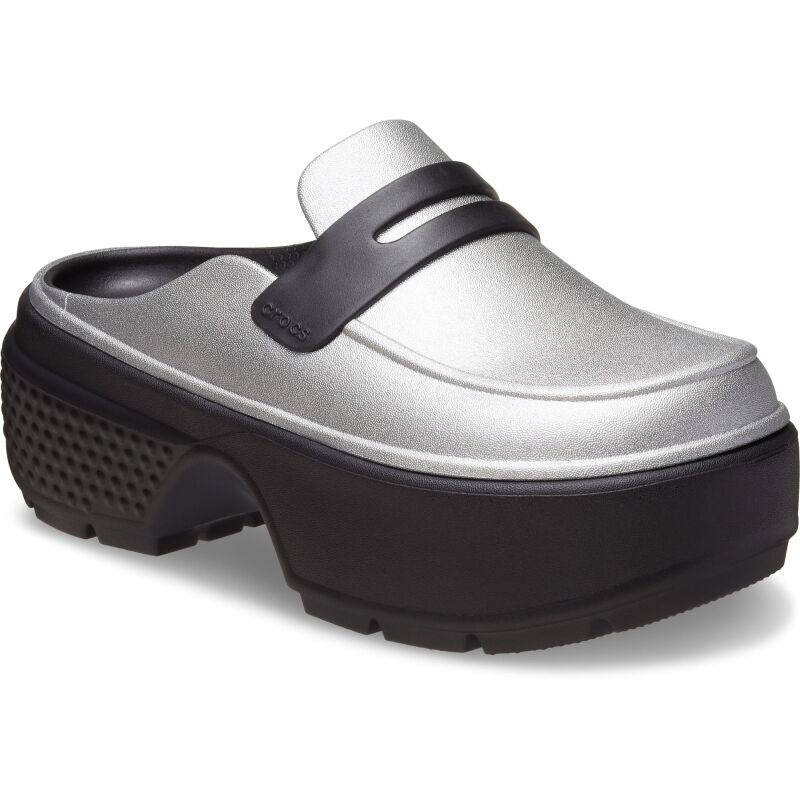 Crocs™ Stomp Metallic Loafer Silver/Black