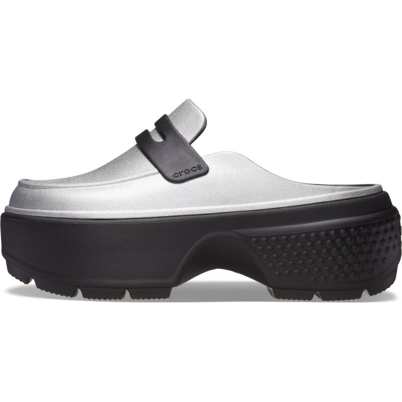 Crocs™ Stomp Metallic Loafer Silver/Black