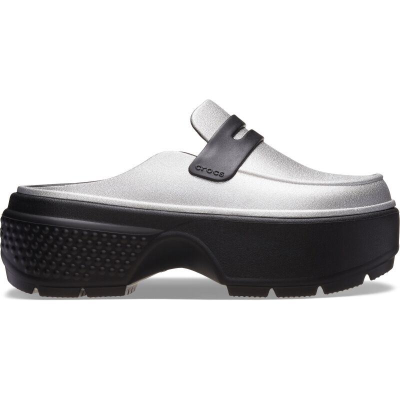 Crocs™ Stomp Metallic Loafer Silver/Black
