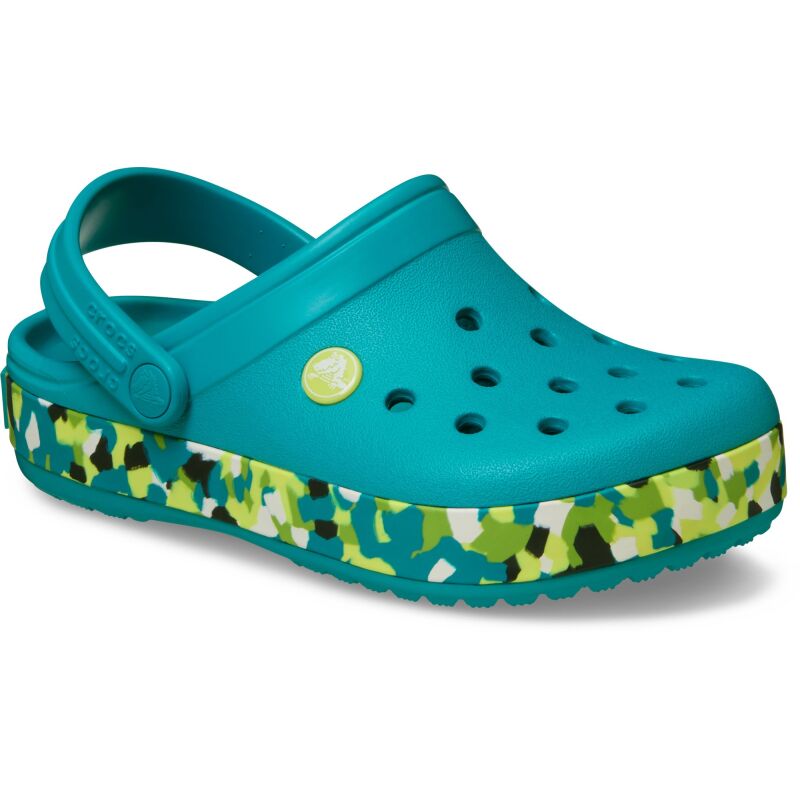 Crocs™ Crocband Glow Confetti Band Clog Kids' Turbo Teal/Multi