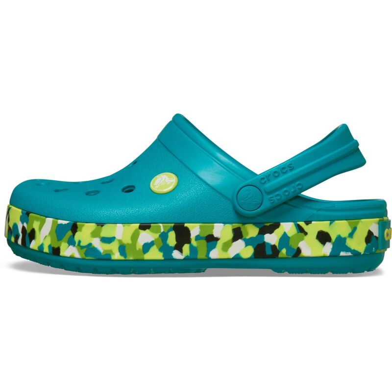 Crocs™ Crocband Glow Confetti Band Clog Kids' Turbo Teal/Multi