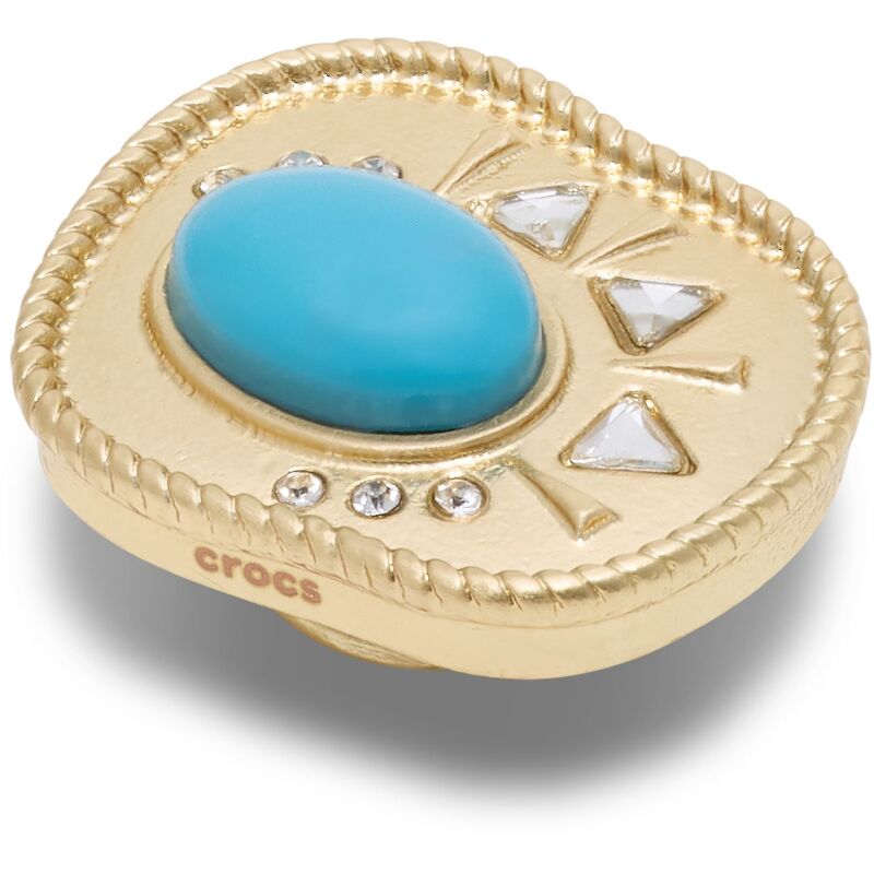 Crocs™ Jibbitz Gold and Turquoise Oval 