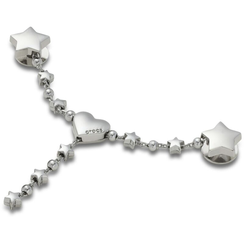 Crocs™ Jibbitz Silver Star and Heart Chain 