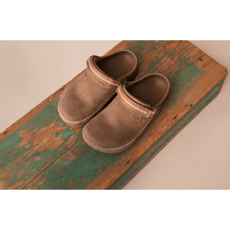 Crocs™ Classic Crafted Vegan Suede Stitch Sepia