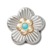 Crocs™ Jibbitz Silver Turquoise Flower 