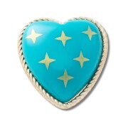 Crocs™ Jibbitz Turquoise and Gold Heart 